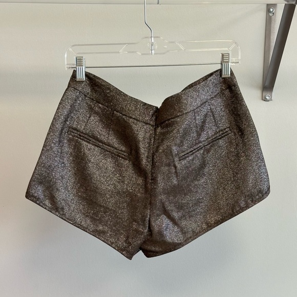 French Connection Brown Shimmer Shorts - Picture 2 of 4